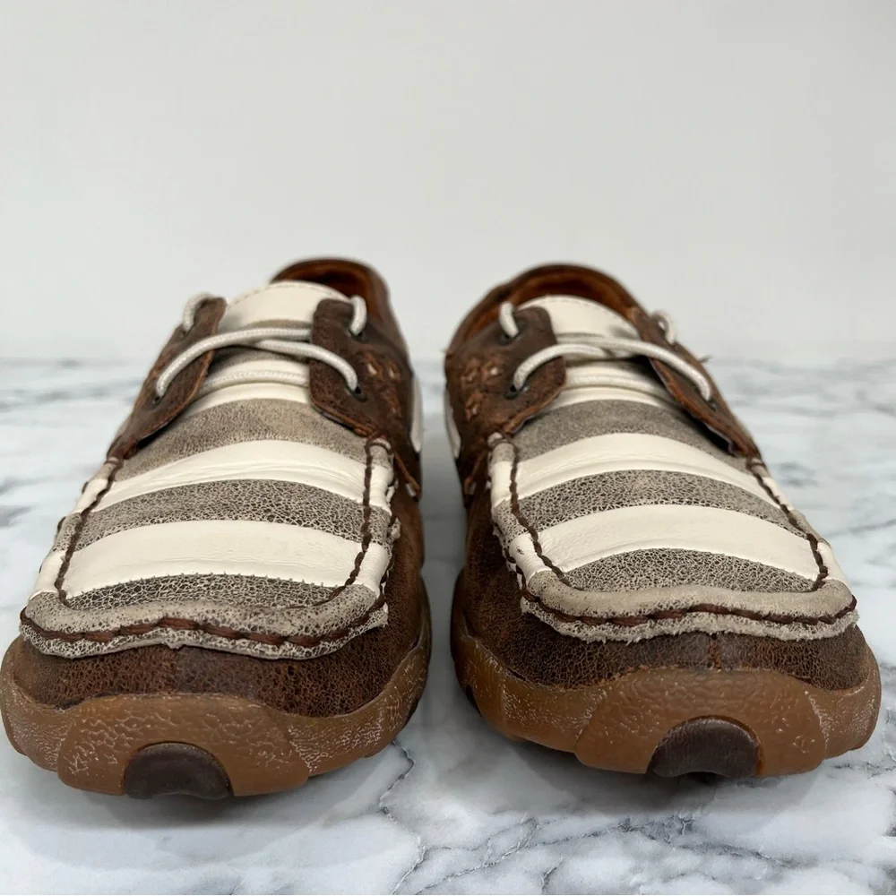 Twisted X Brown and Cream Women's Moccasins - Picture 5 of 12